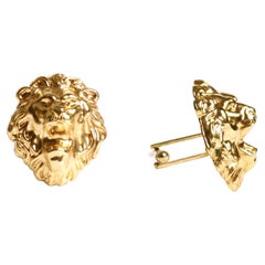 Boutons de manchette tête de lion plaqué or de Mordekai