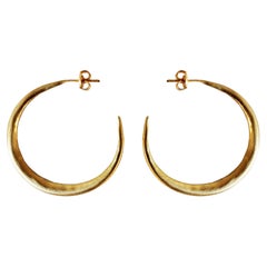 Gold Plated Medium Silver Hoop Earrings