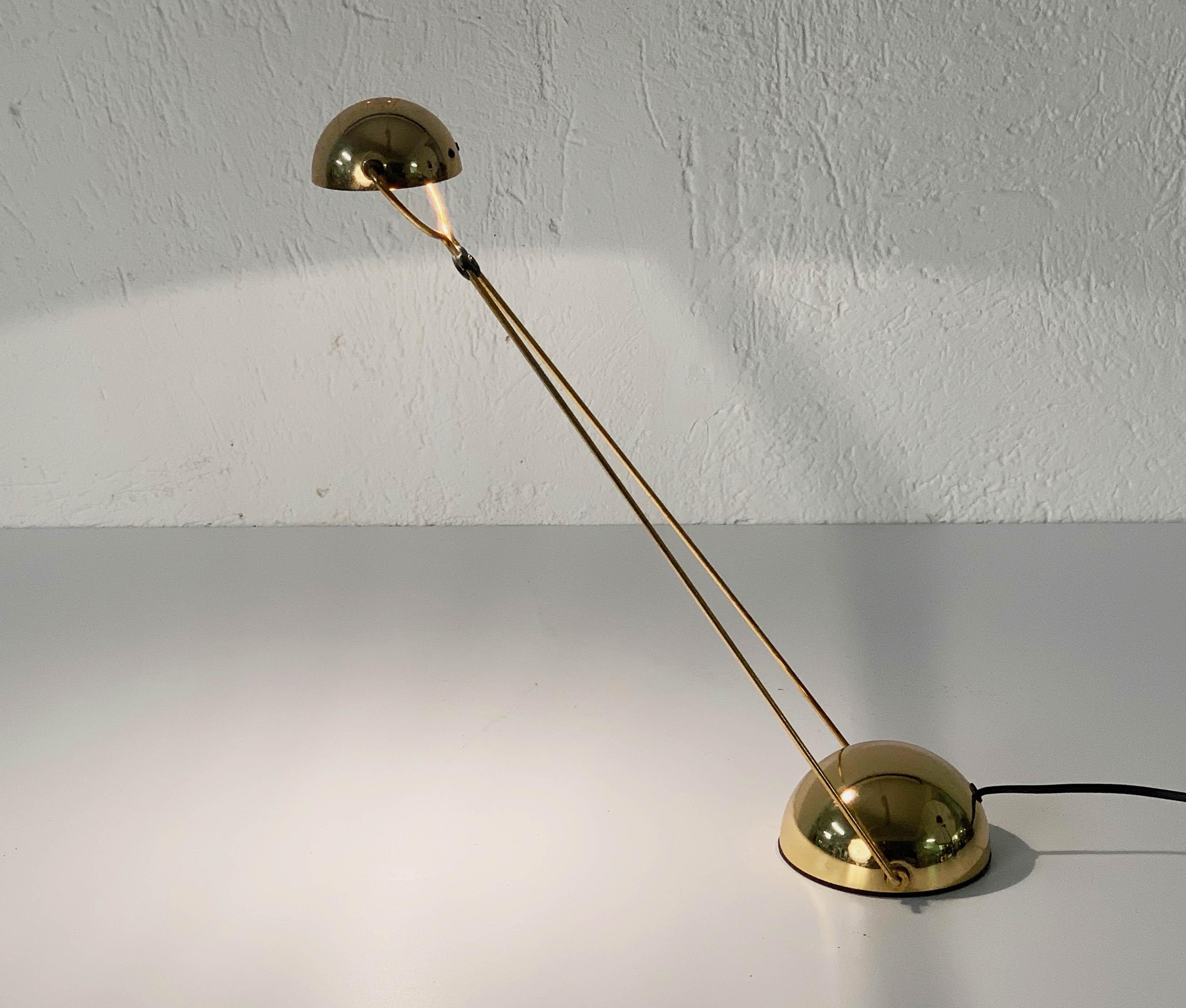 Gold-Plated Metal Italian Table Lamp 'Meridiana' for Stefano Cevoli, 1980s 4