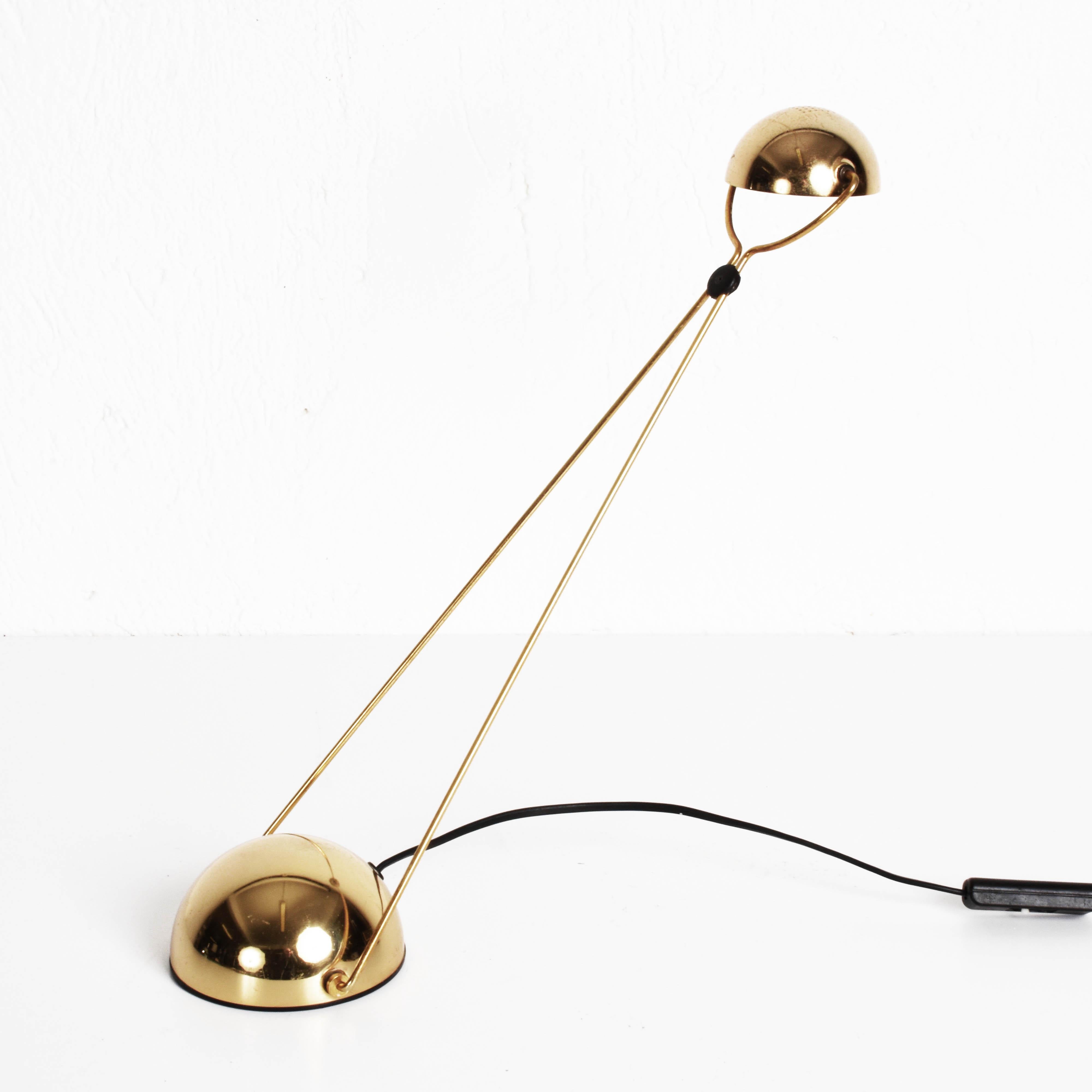 Gold-Plated Metal Italian Table Lamp 'Meridiana' for Stefano Cevoli, 1980s 5
