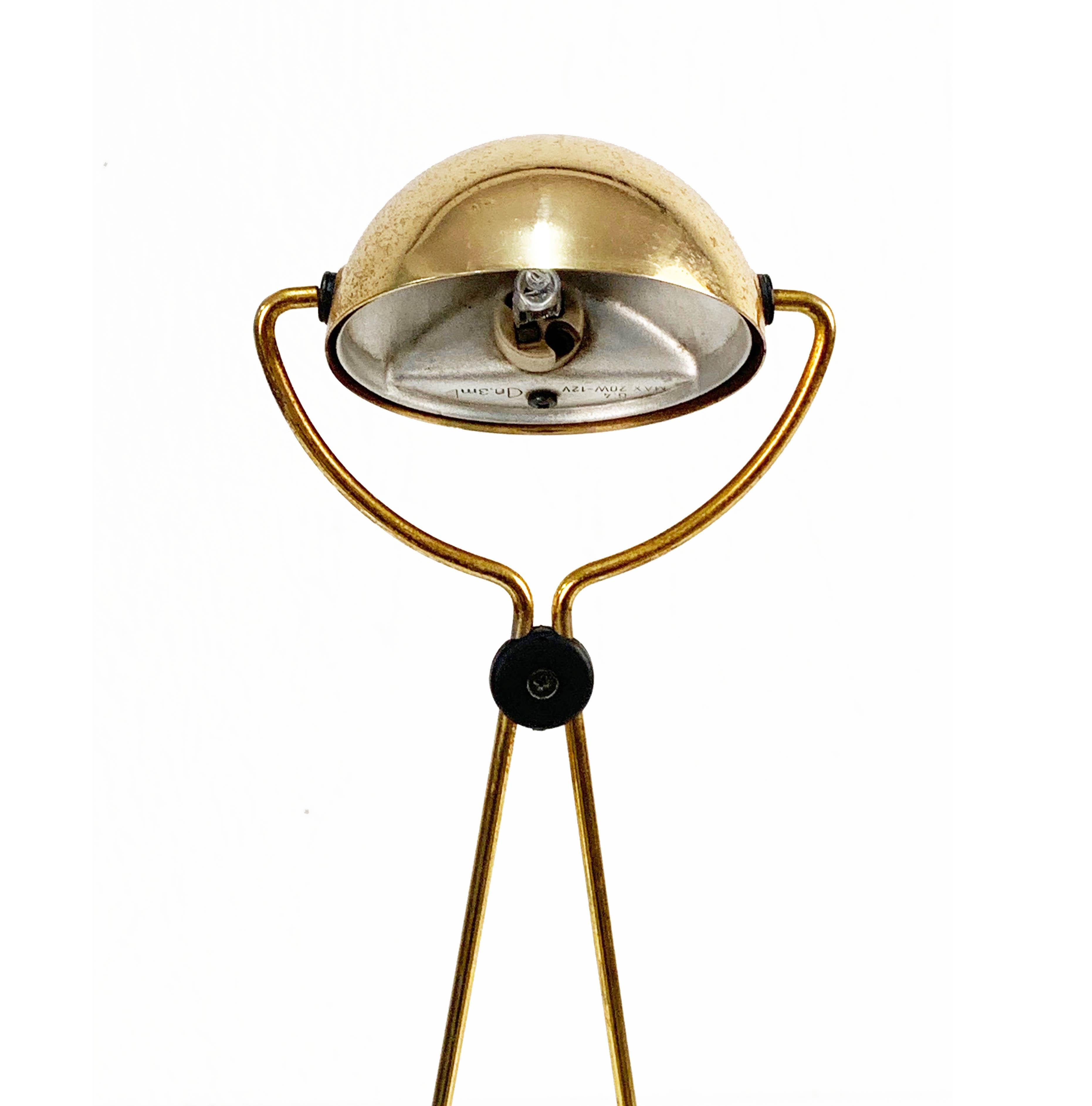 Gold-Plated Metal Italian Table Lamp 'Meridiana' for Stefano Cevoli, 1980s 6