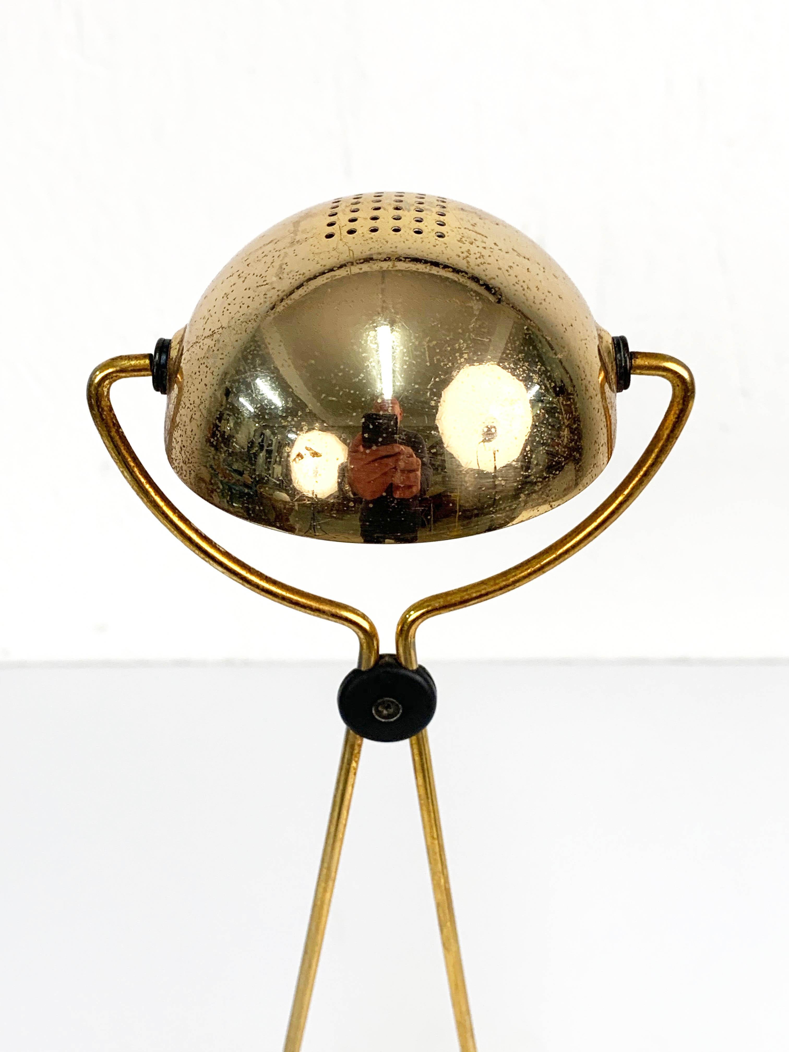 Gold-Plated Metal Italian Table Lamp 'Meridiana' for Stefano Cevoli, 1980s 7