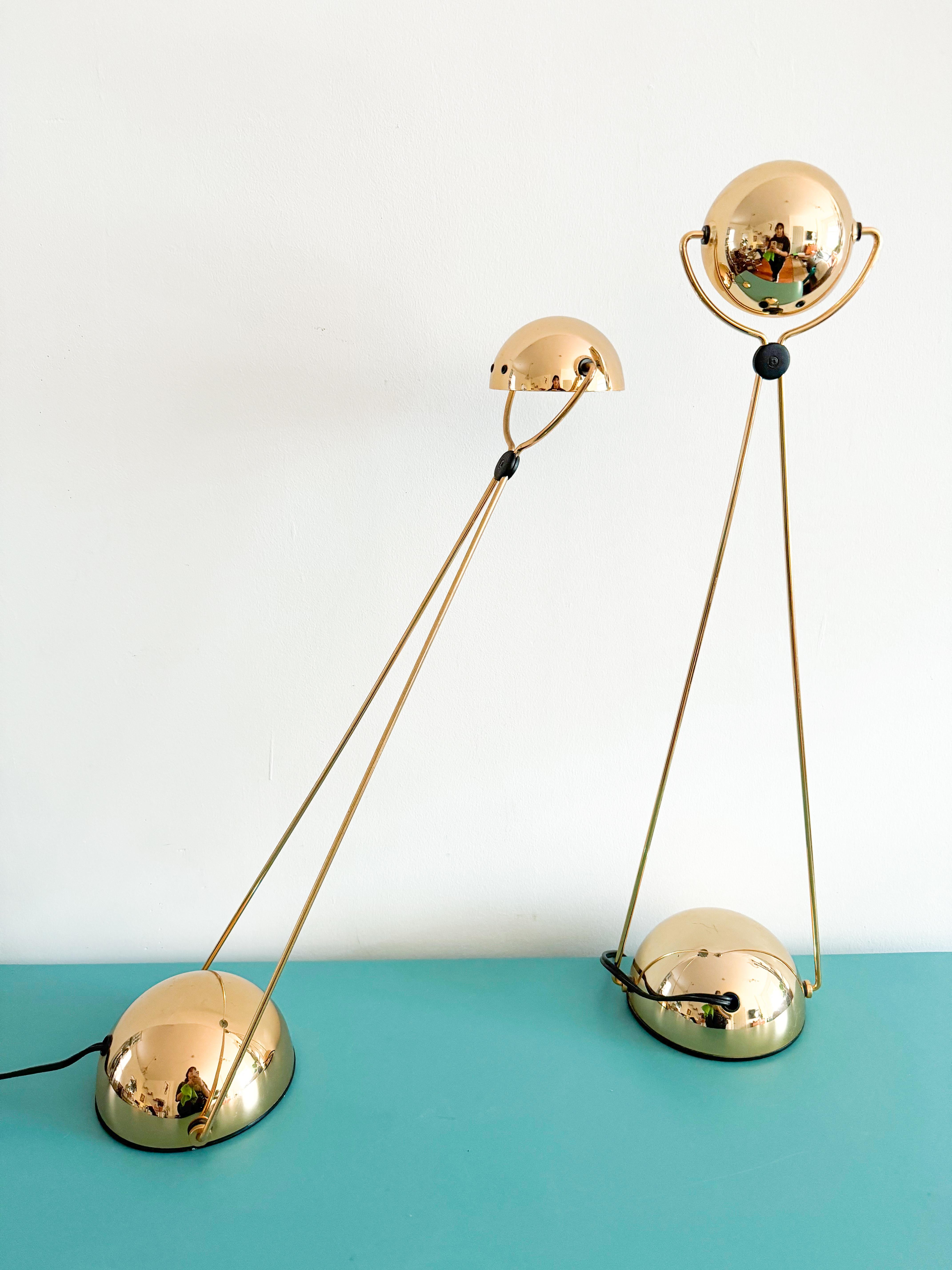 20th Century Gold-Plated Metal Italian Table Lamp 'Meridiana' for Stefano Cevoli, 1980s