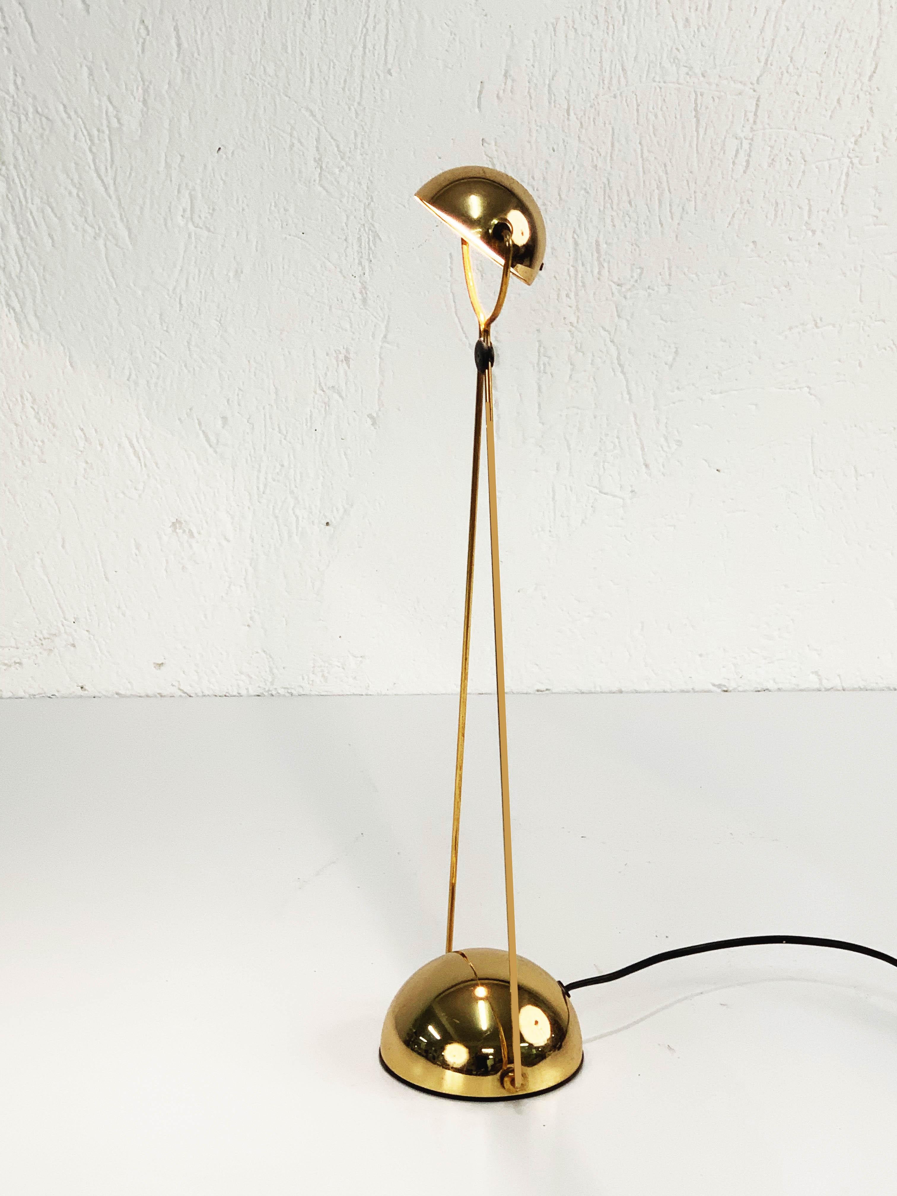 20th Century Gold-Plated Metal Italian Table Lamp 'Meridiana' for Stefano Cevoli, 1980s