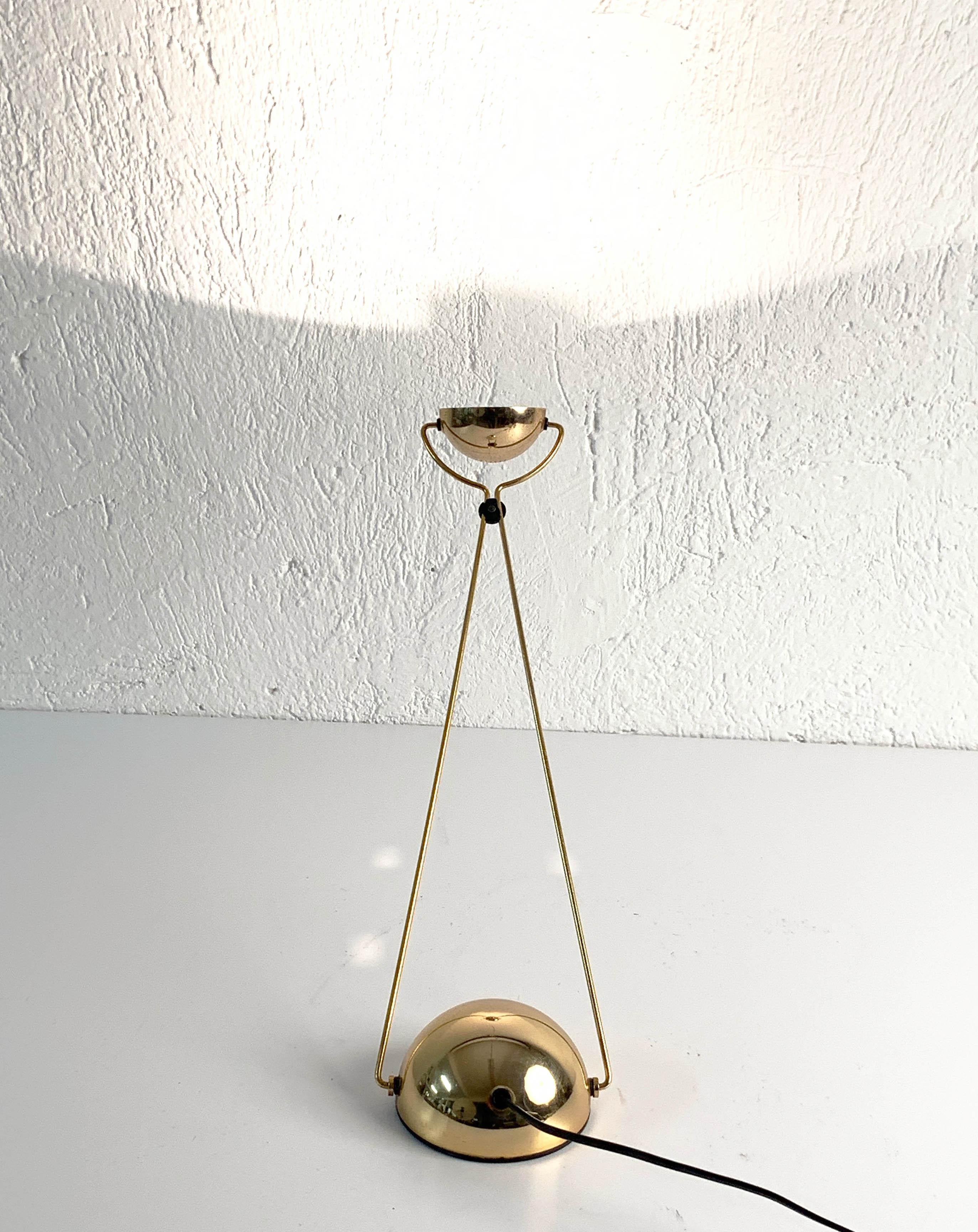 Gold-Plated Metal Italian Table Lamp 'Meridiana' for Stefano Cevoli, 1980s 1