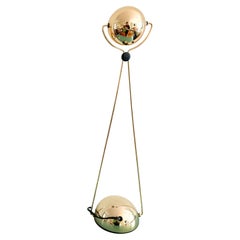 Gold-Plated Metal Italian Table Lamp 'Meridiana' for Stefano Cevoli, 1980s