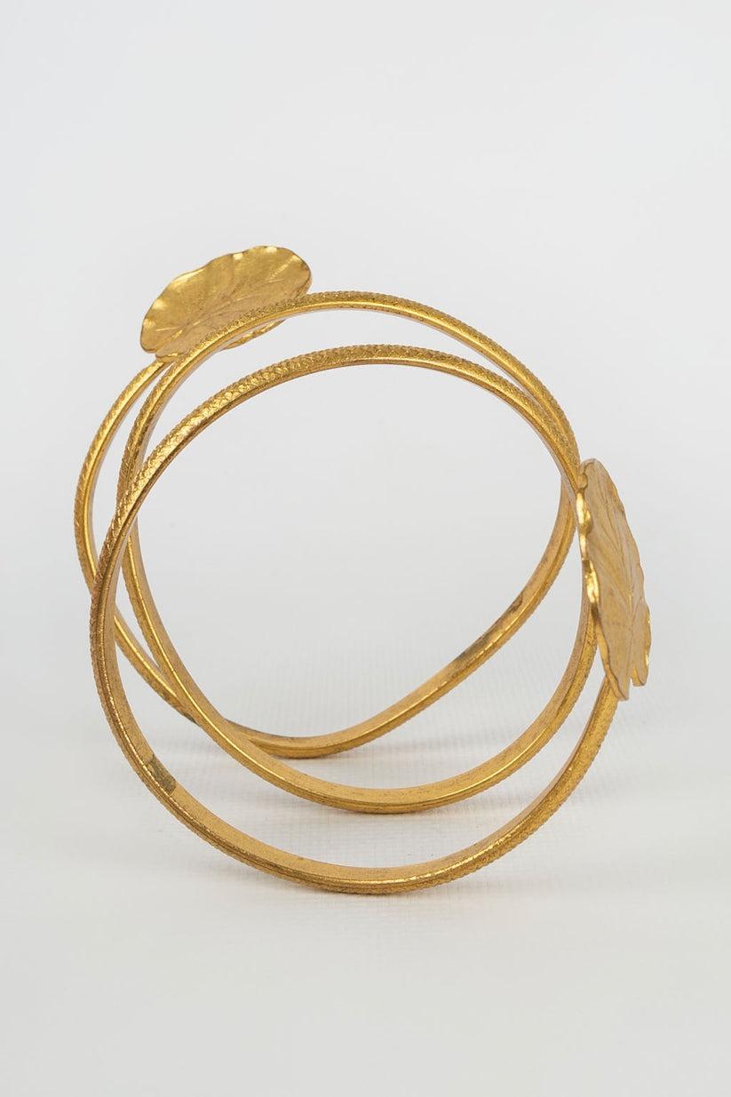 Gold Plated Metal Theater Bracelet In Excellent Condition For Sale In SAINT-OUEN-SUR-SEINE, FR