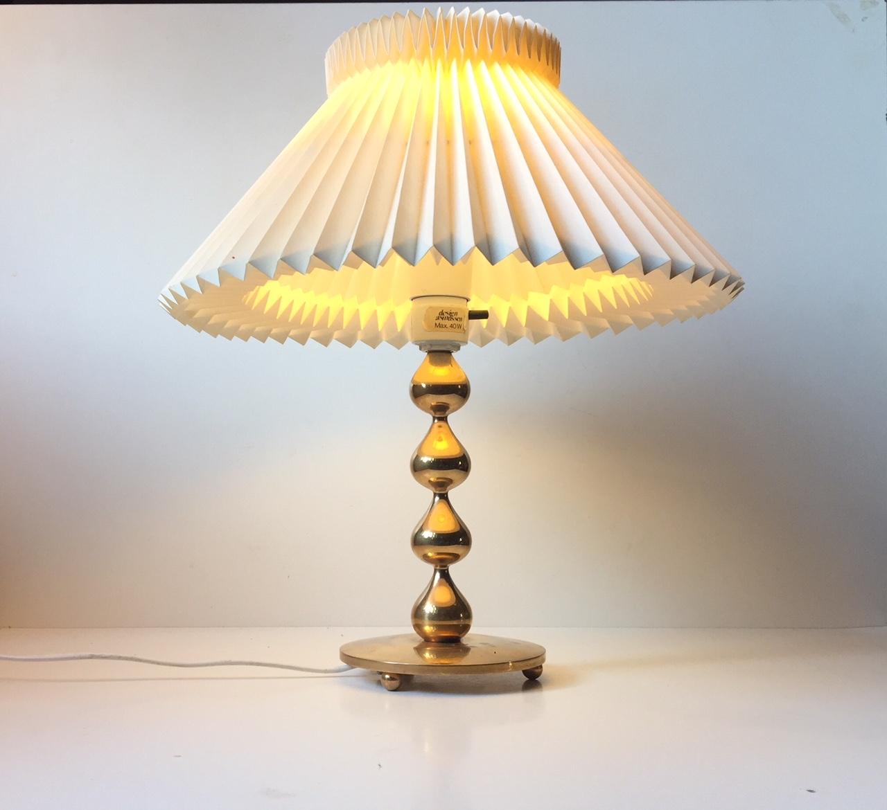 Gold Plate Gold-Plated Midcentury Table Lamp by Hugo Asmussen, 1970s
