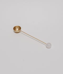 Gold Plated Mini Spoon with Pink Quartz by Natalia Criado