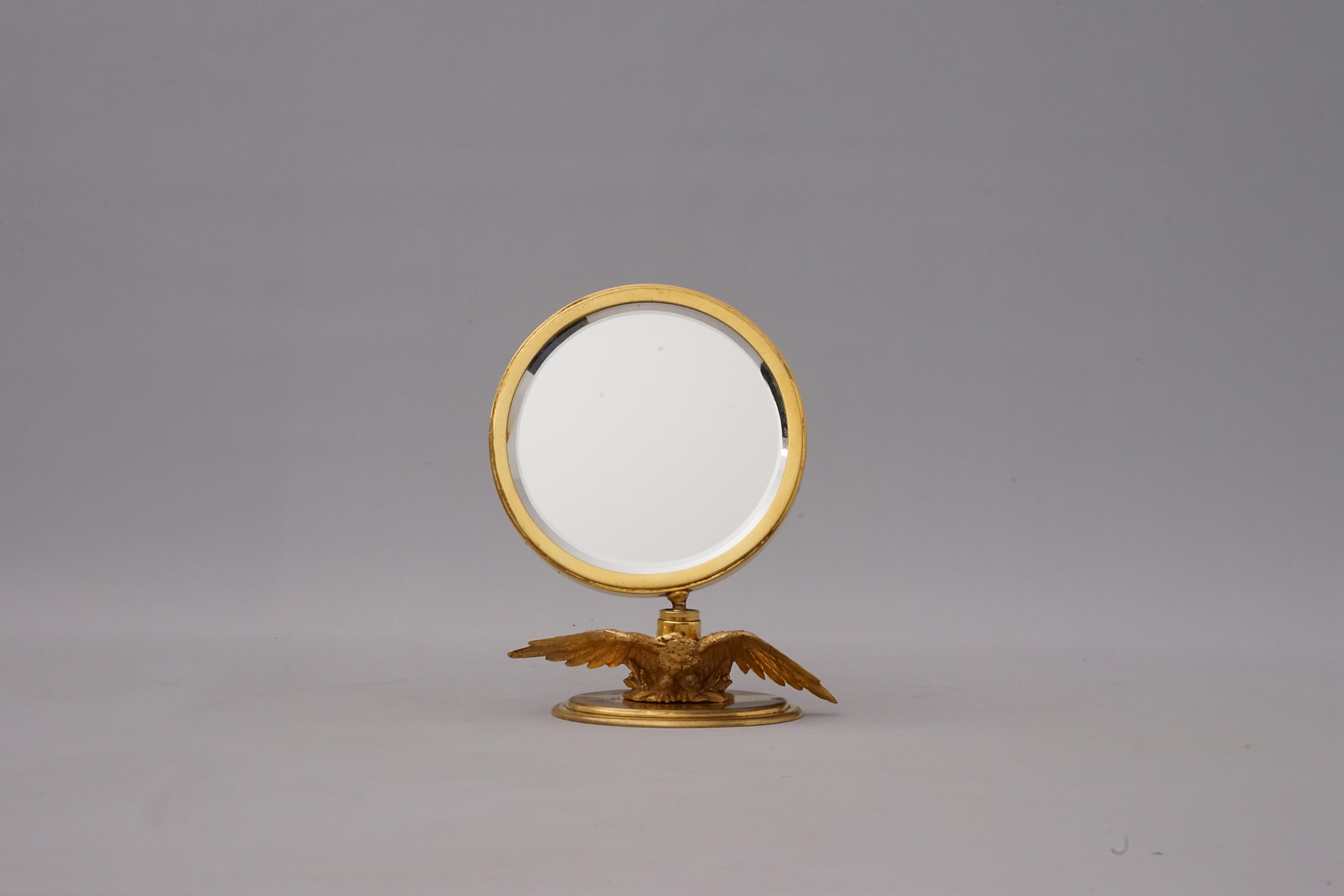 Metal Gold Plated Mirror by Hermès Paris For Sale
