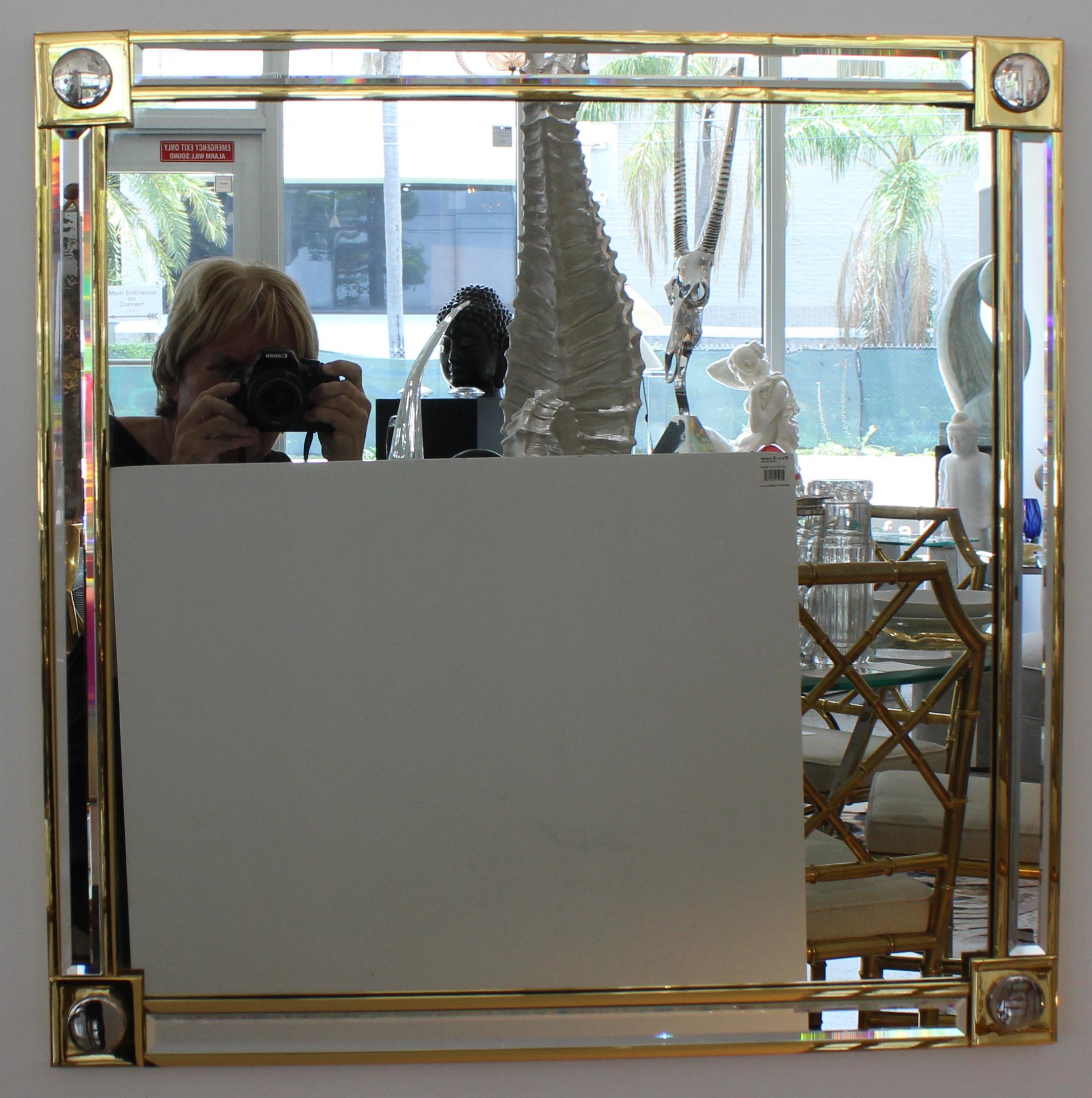 Hollywood Regency Gold Plated Mirror by Maison Jansen