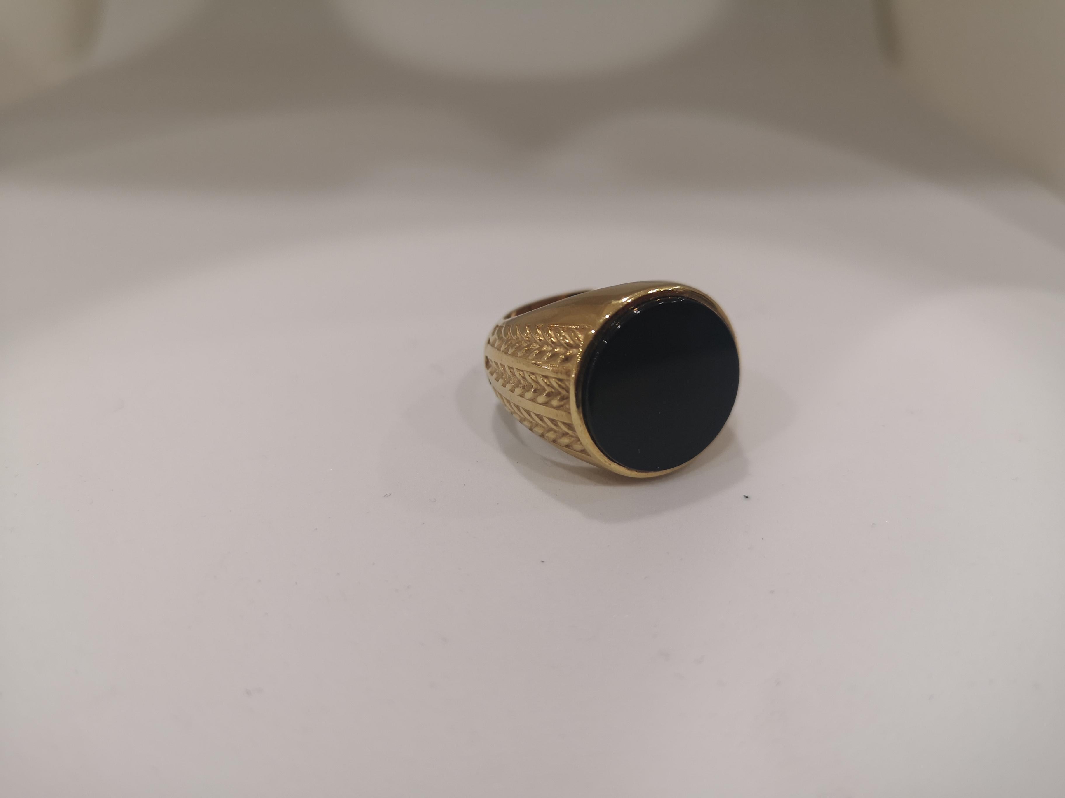 Gold plated onyx ring 2