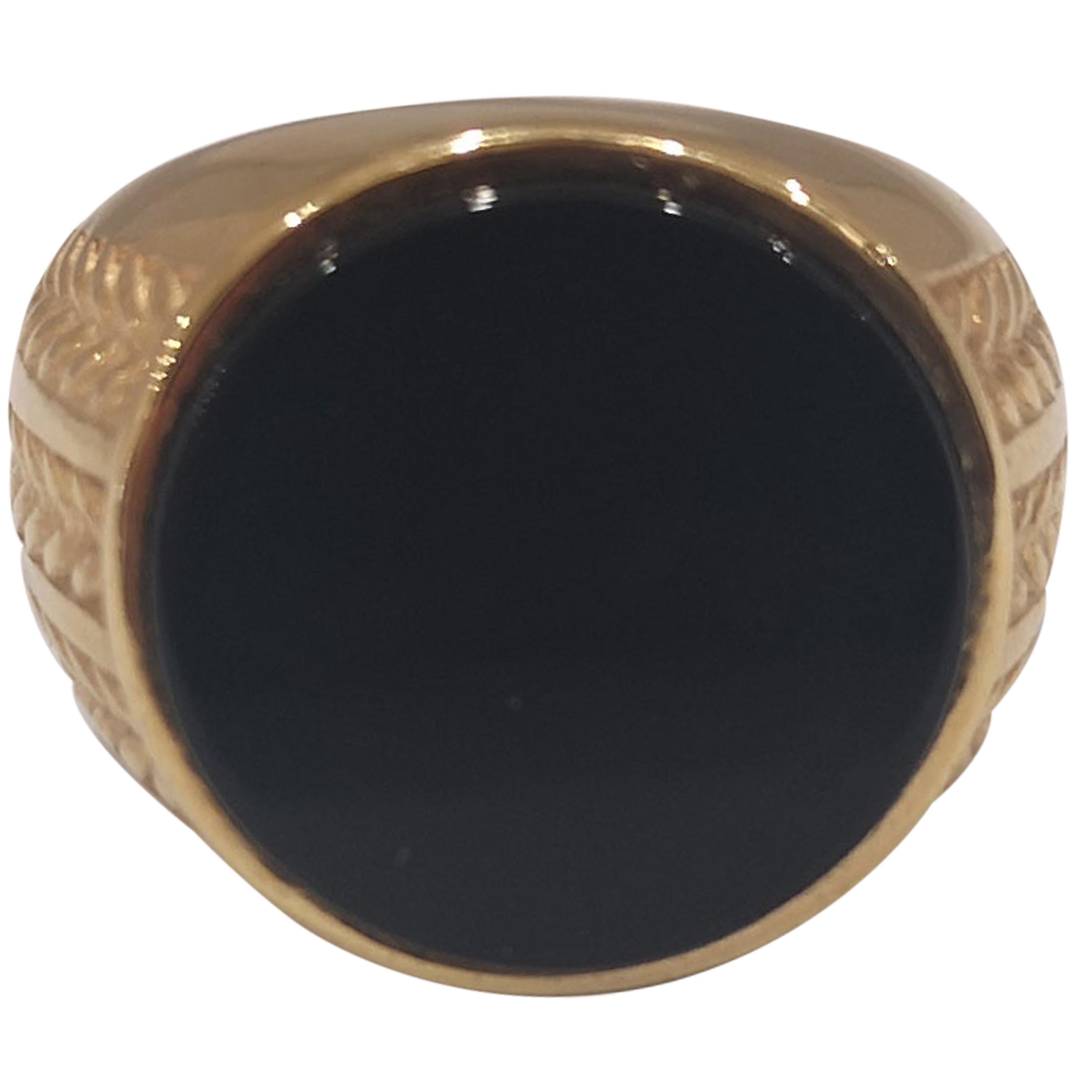 Gold plated onyx ring
