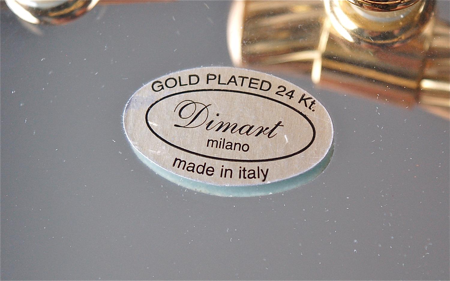 Brass Gold-Plated Oval Mirrored Tray by Dimart Milano Italy, 1980s