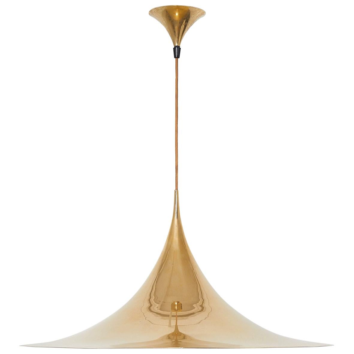 Gold Plated "Semi" Lamp by Claus Bonderup and Thorsten Thorup, Fog&Morup, 1967
