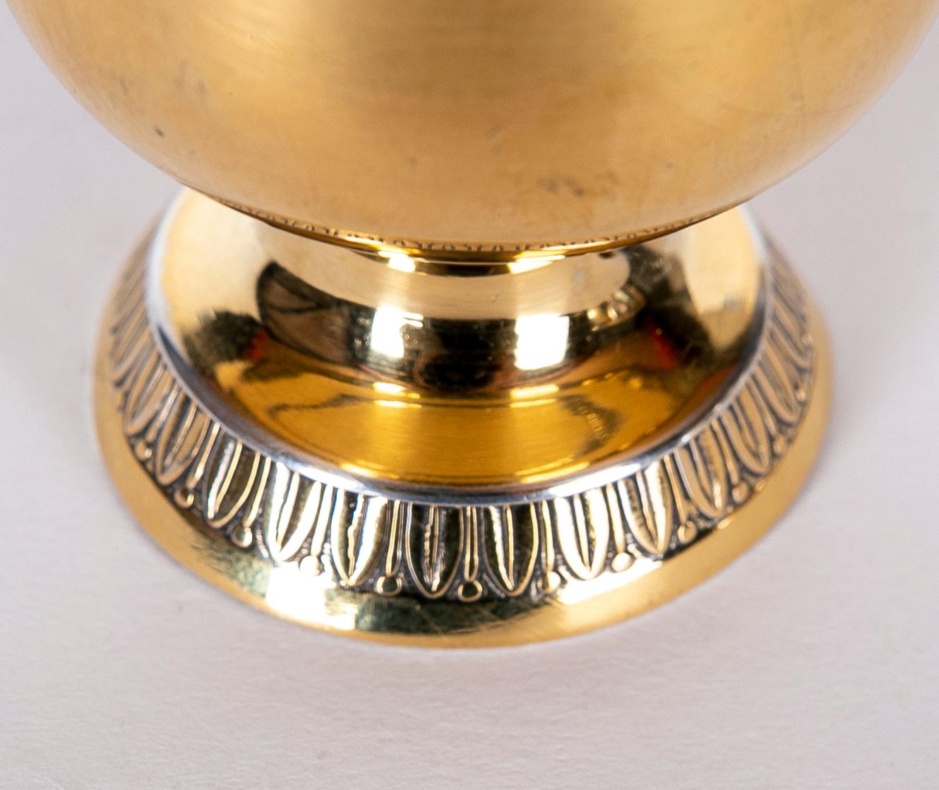 Gold-Plated Silver Cup with Border Decoration and Original Seal For Sale 8