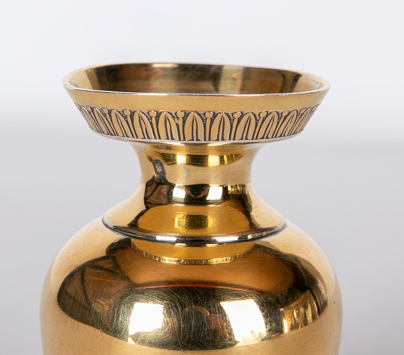 Gold-Plated Silver Cup with Border Decoration and Original Seal For Sale 5