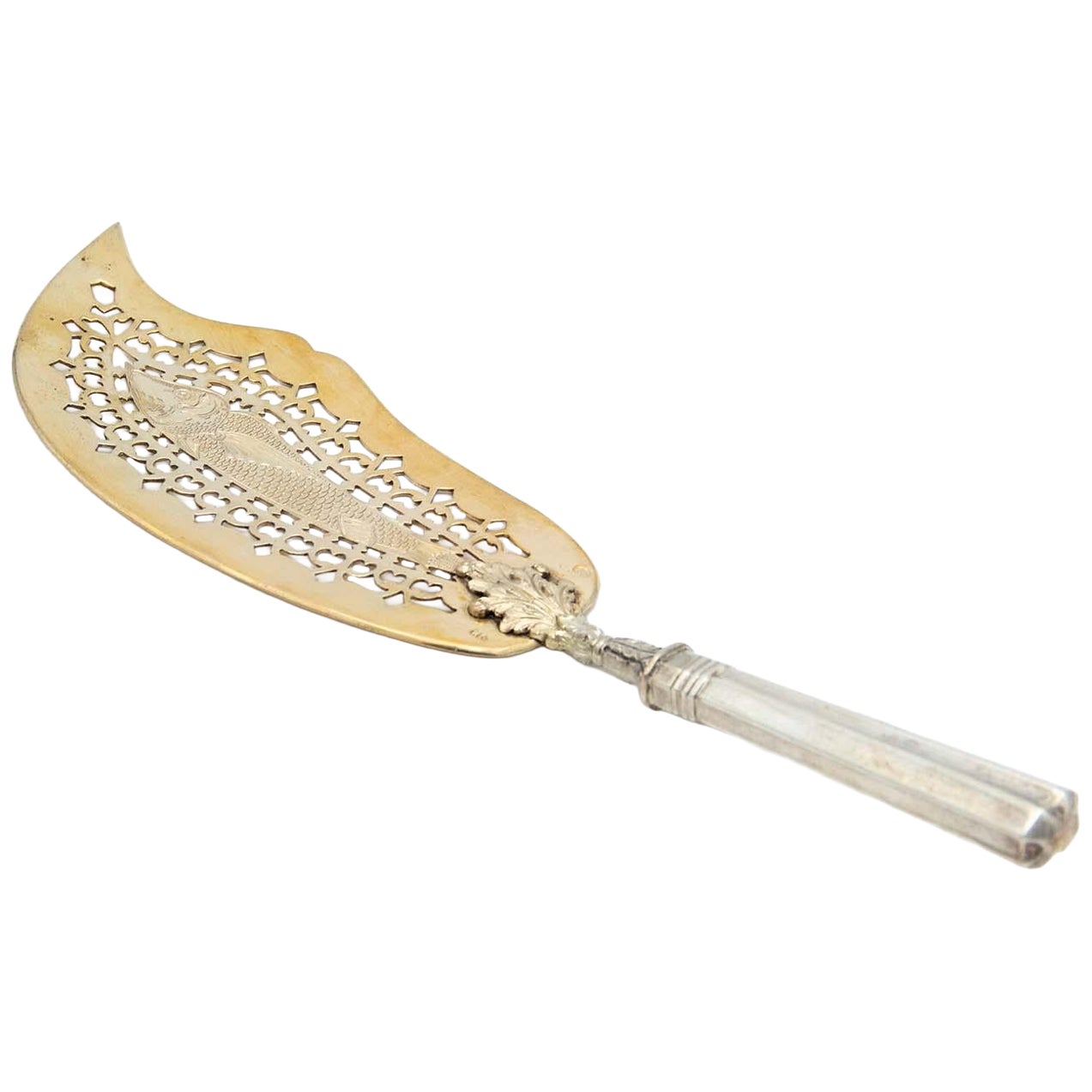 Gold-plated silver fish knife