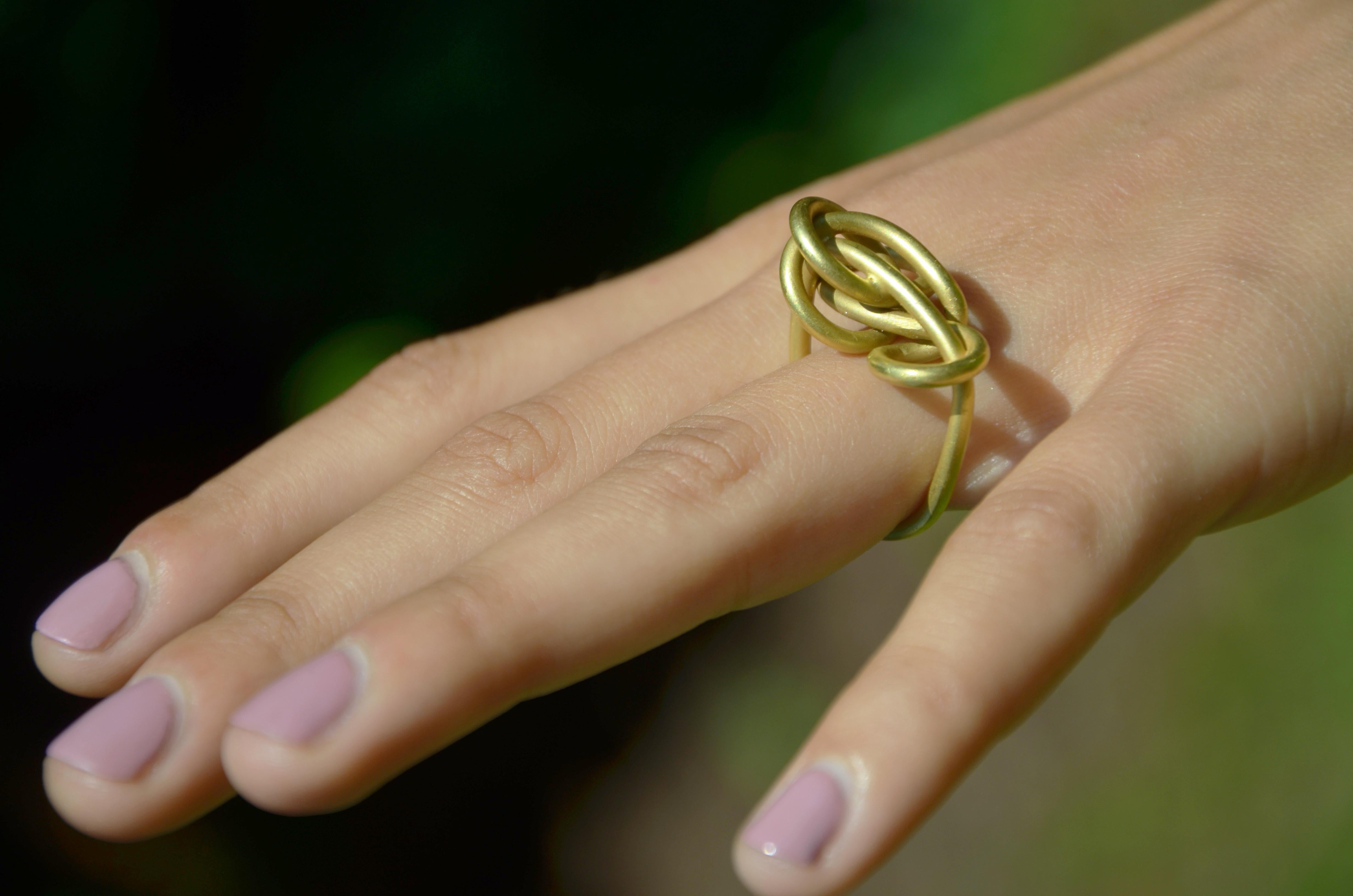 Contemporary Gold Plated Silver Ring In New Condition For Sale In Schwaz, Tirol