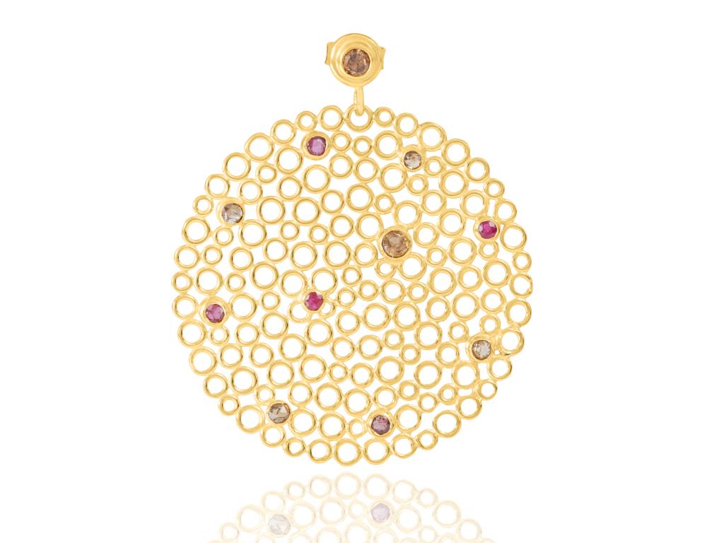 Gold Plated Silver Ruby, Diamond Earrings

Esther Eyre has been designing and making precious jewellery for over twenty years. She trained at Kingston and Middlesex gaining a BA in jewellery design in 1982. Esther worked briefly in Mappin & Webb