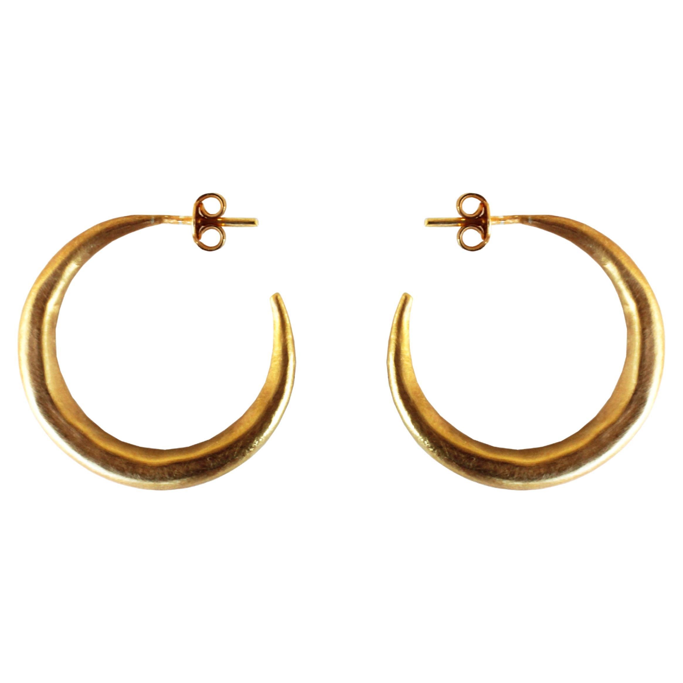 Gold Plated Small Silver Hoop Earrings For Sale