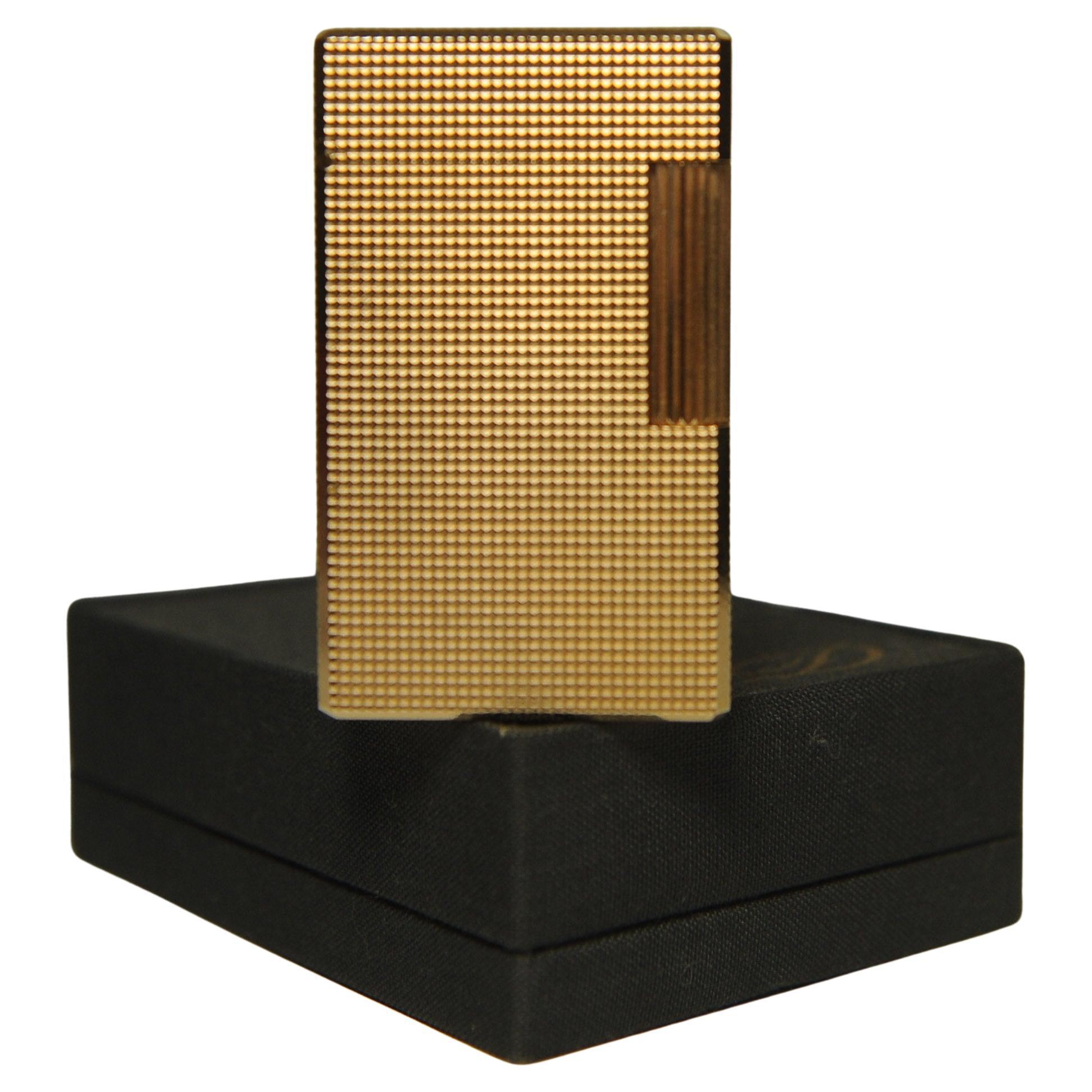 Gold Plated S.T. Dupont Ligne 1  Lighter With DuPont Box en venta 4