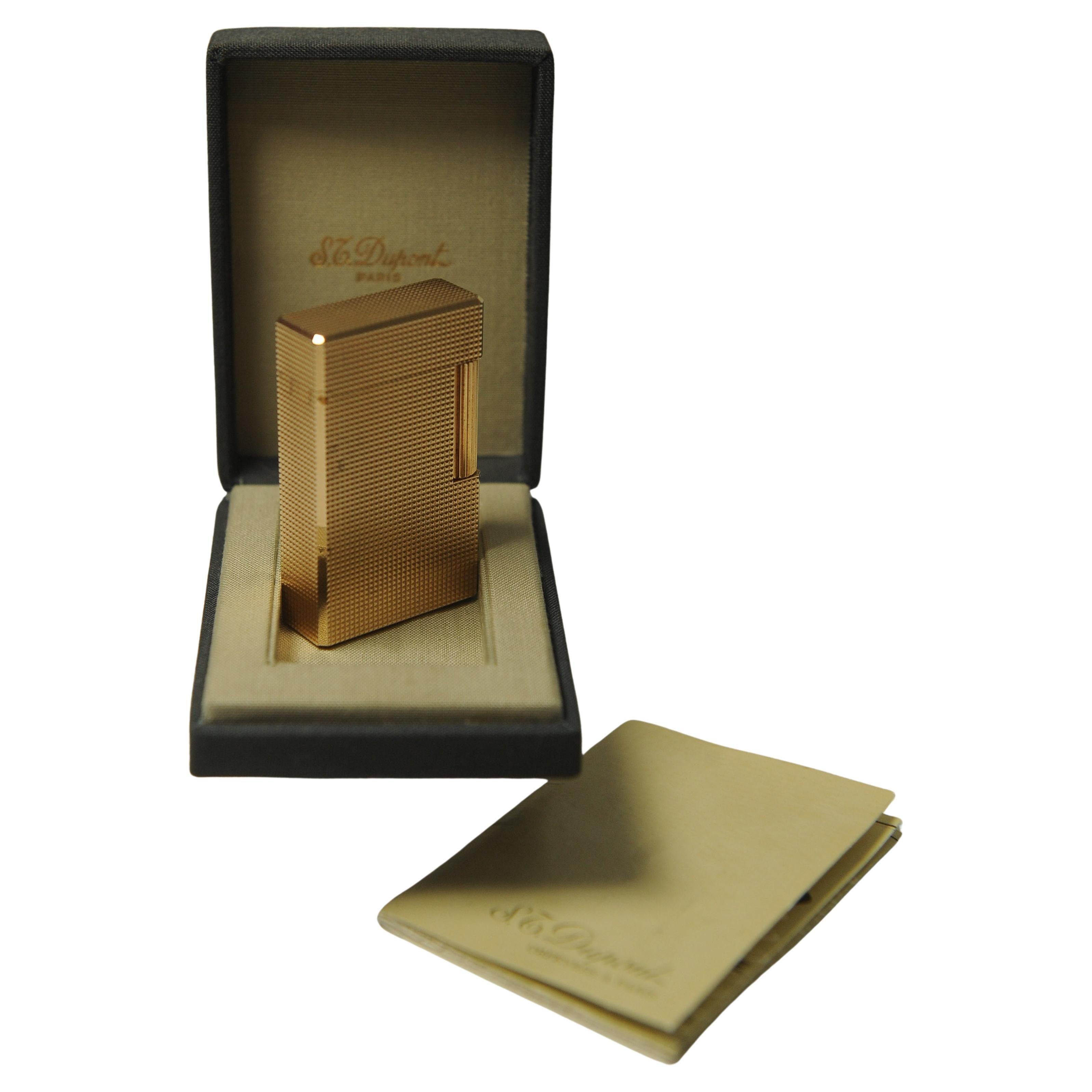 Gold Plated S.T. Dupont Ligne 1  Lighter With DuPont Box siglo XX en venta