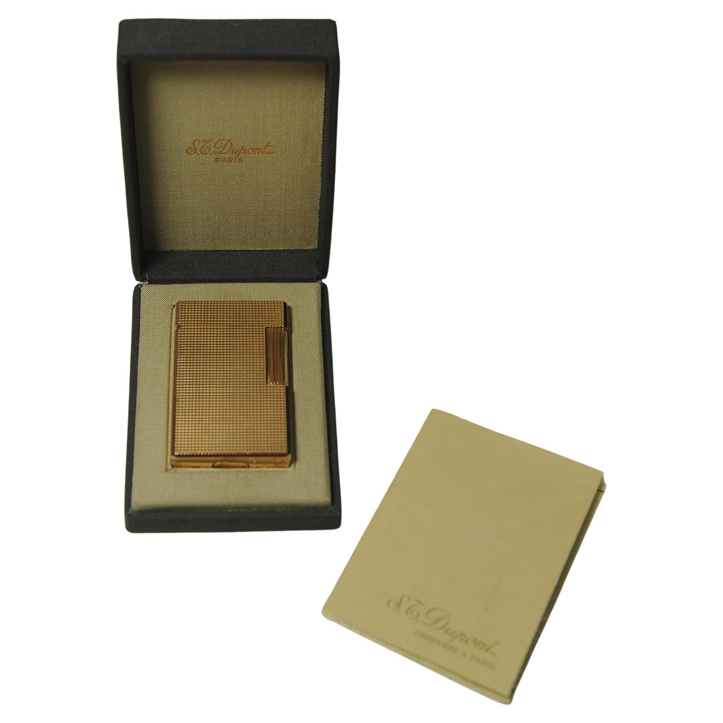 Gold Plated S.T. Dupont Ligne 1  Lighter With DuPont Box Chapado en oro en venta