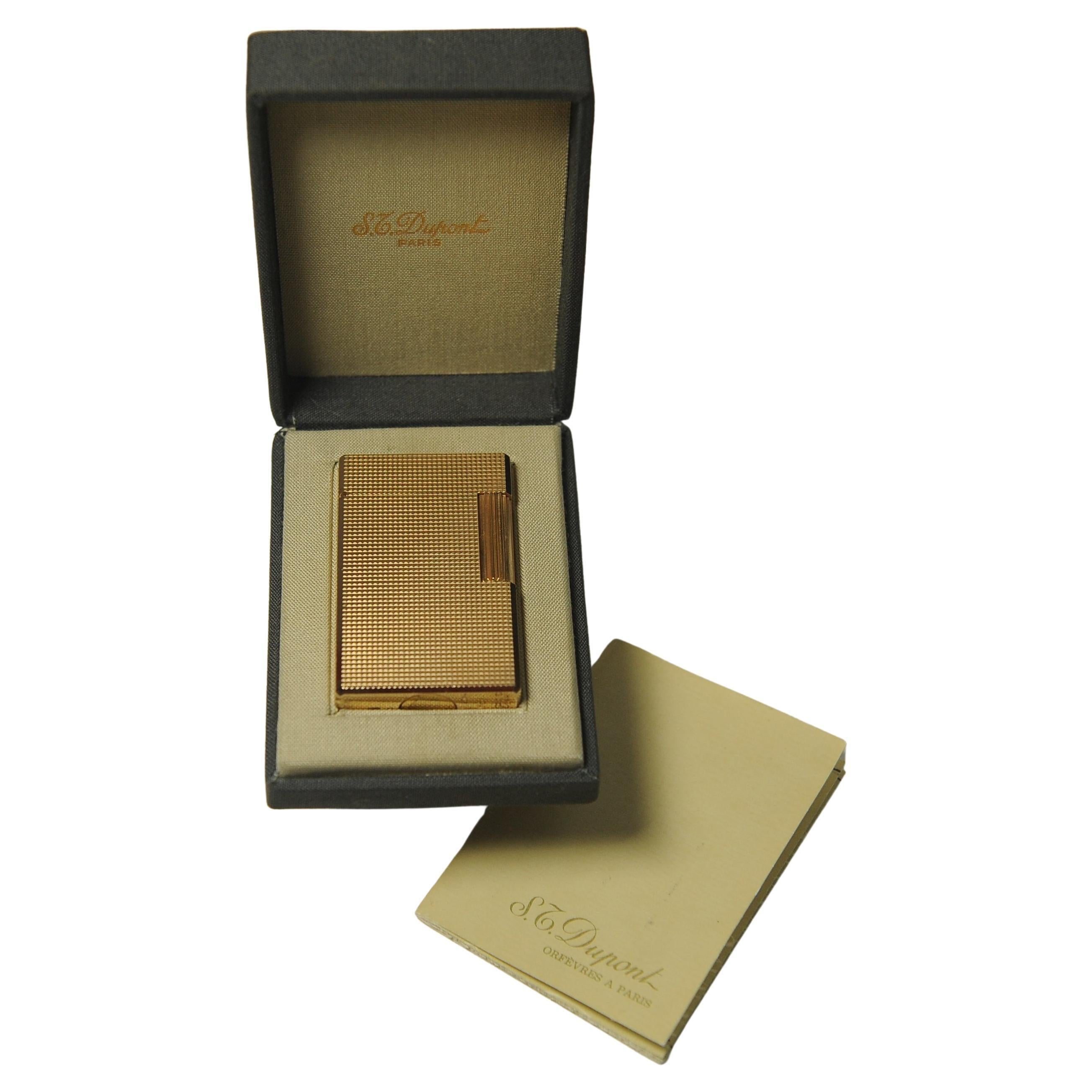 Gold Plated S.T. Dupont Ligne 1  Lighter With DuPont Box en venta