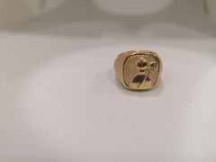 Gold plated St Januarius San Gennaro ring