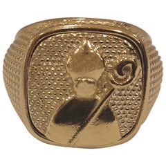 Gold plated St Januarius San Gennaro ring