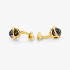 Gold Plated Sterling Silver Globe Mosaic Cufflinks