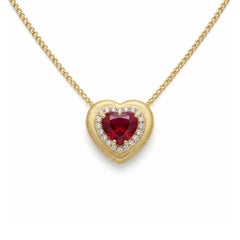 Collier à pendentifs en argent Sterling Ruby de laboratoire plaqué or