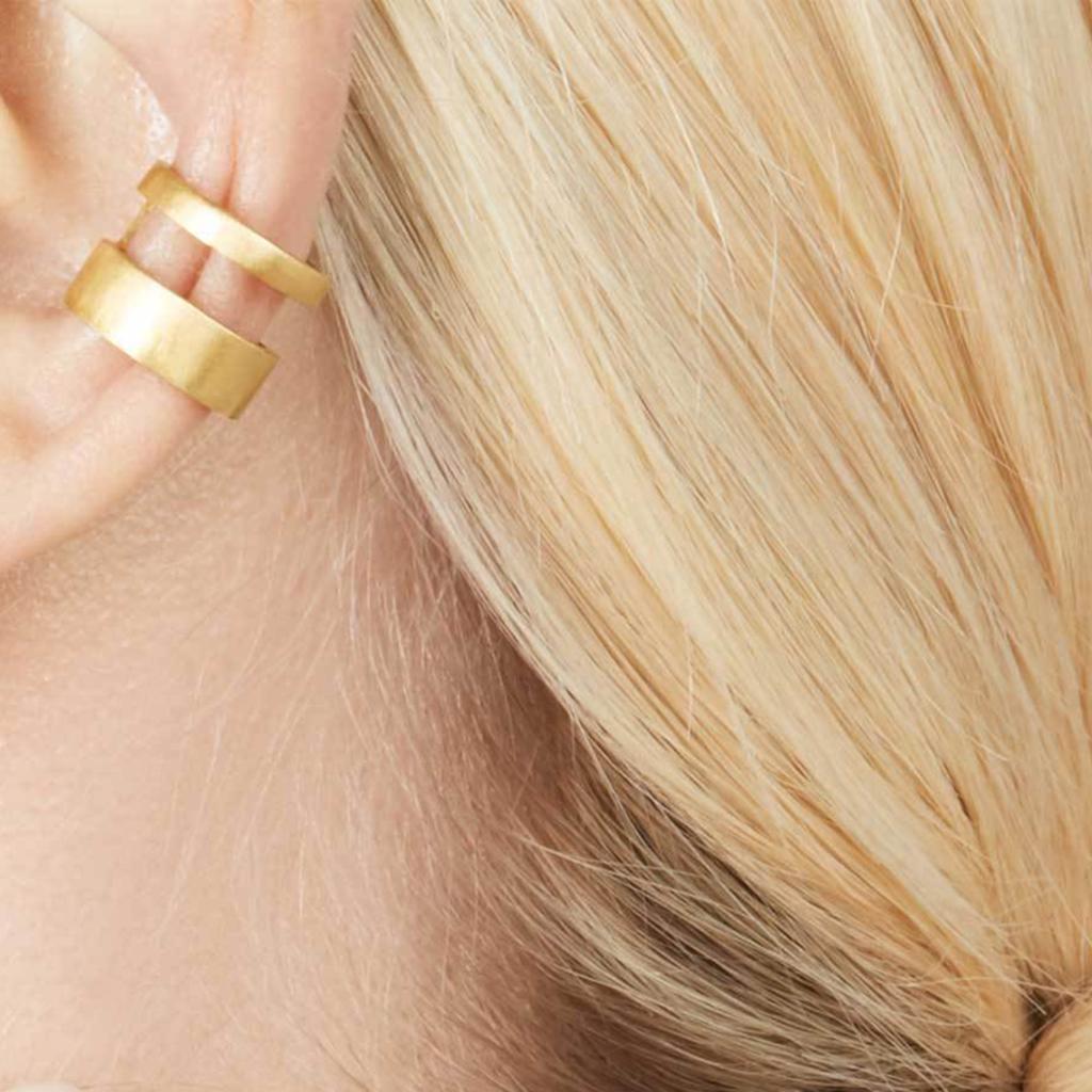 Gold-Plated Sterling Silver Open Line Ear cuff Earring In New Condition For Sale In CLYDEBANK, GB
