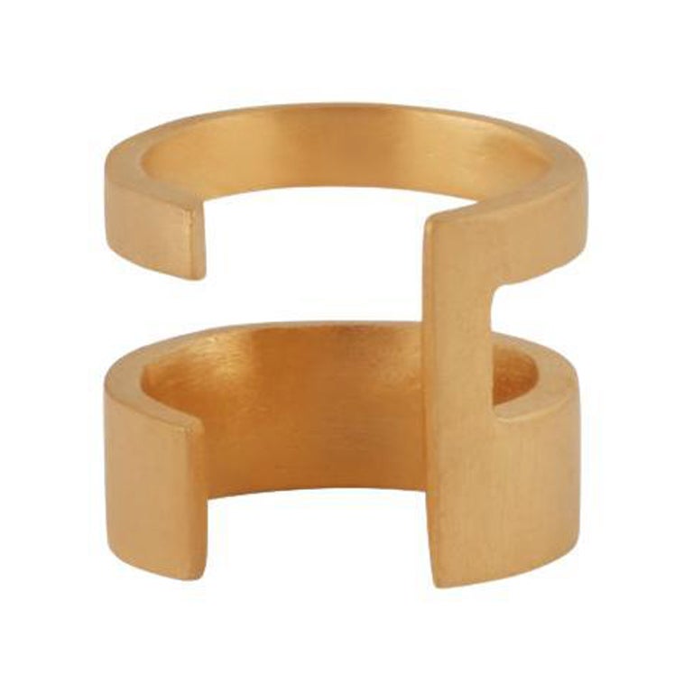 Gold-Plated Sterling Silver Open Line Ear cuff Earring