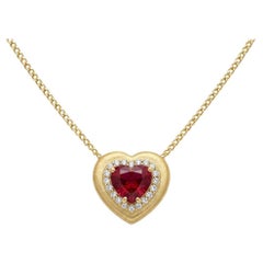 Collier à pendentifs en argent Sterling Ruby de laboratoire plaqué or