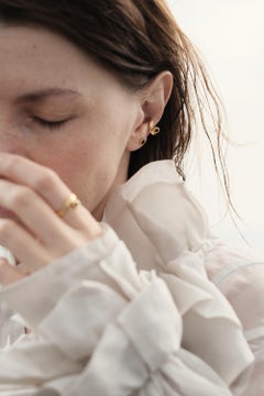 Gold-Plated Stud Earrings with Cognac Baltic Amber