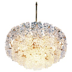 Gold-Plated Sunburst Crystal Chandelier by Kinkeldey, Germany, 1960s