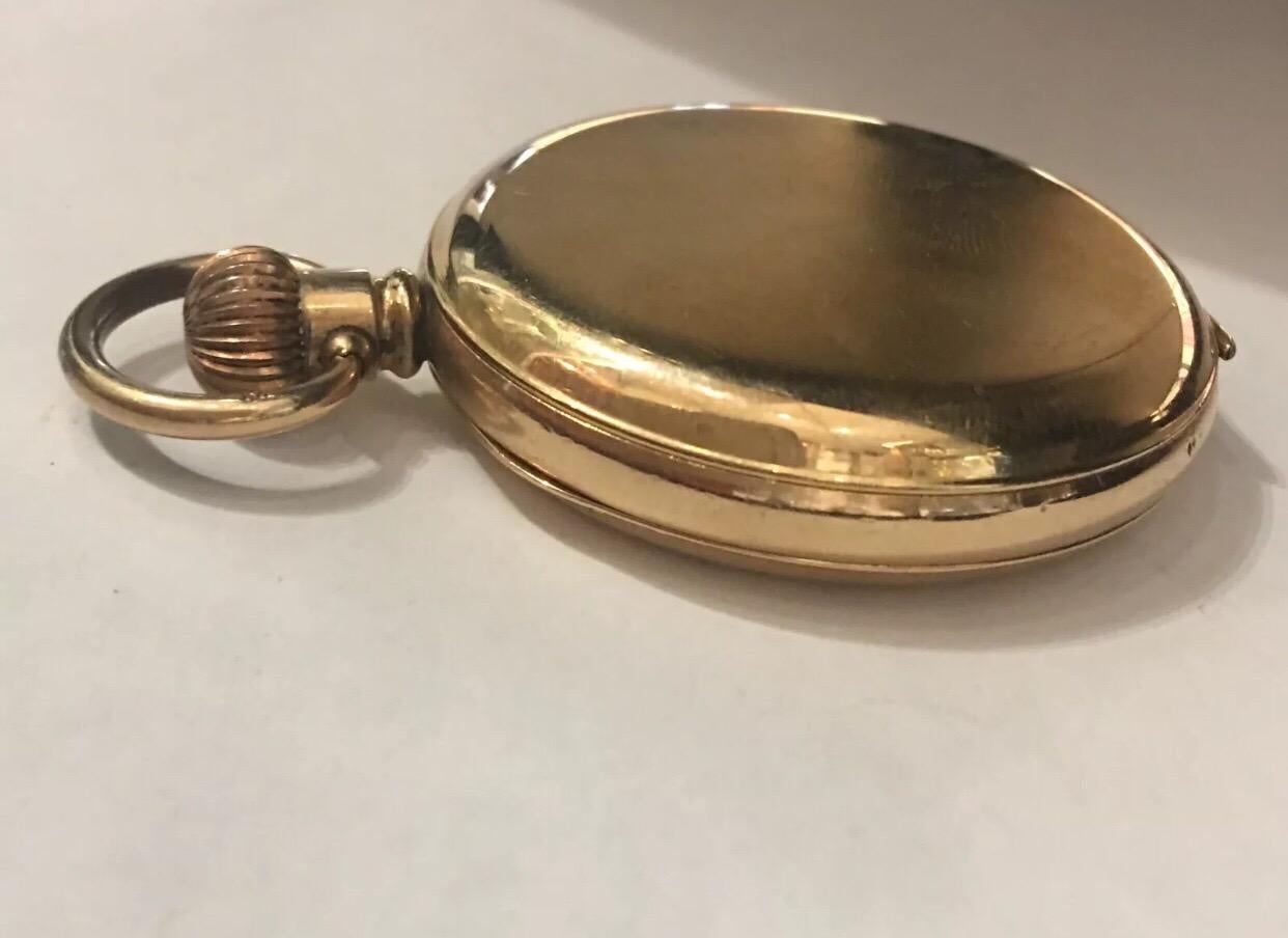 Antique Gold-Plated Full Hunter Pocket Watch signed John Forest, London  6