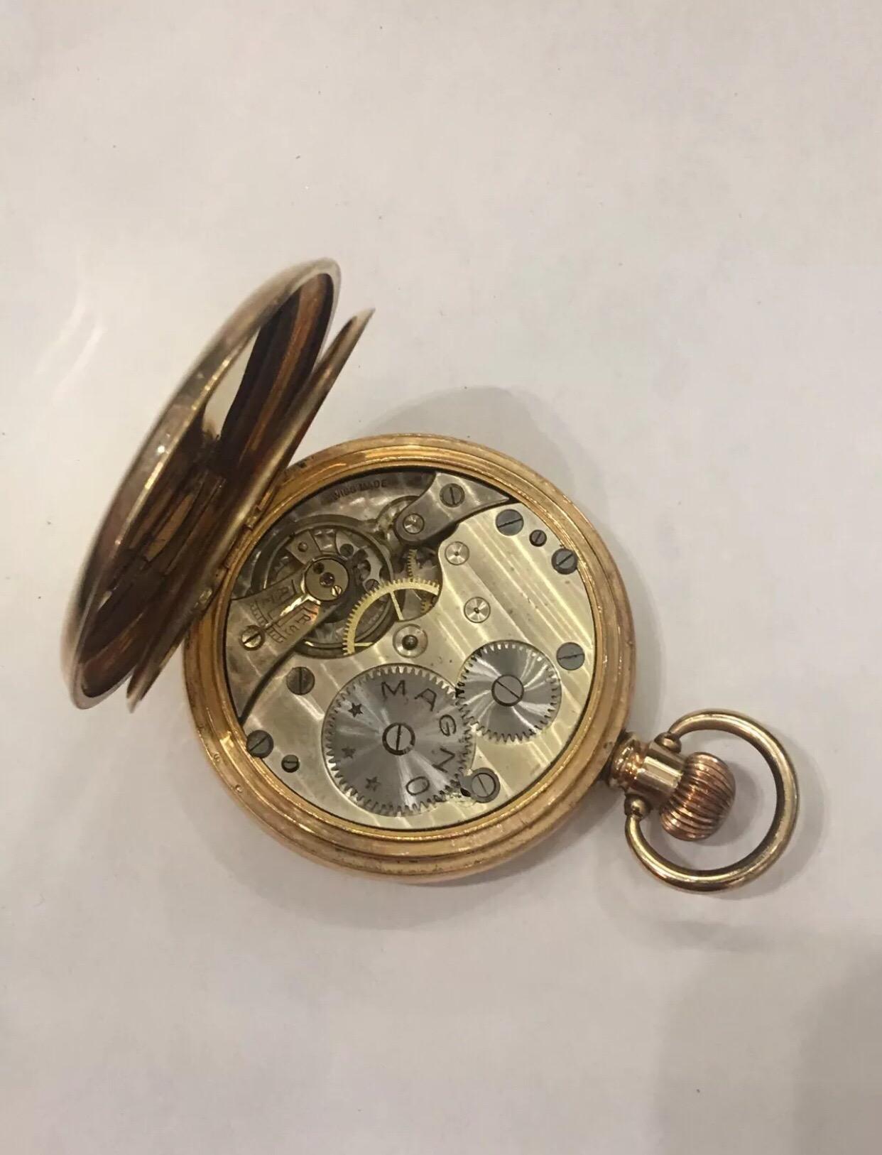 Antique Gold-Plated Full Hunter Pocket Watch signed John Forest, London  2