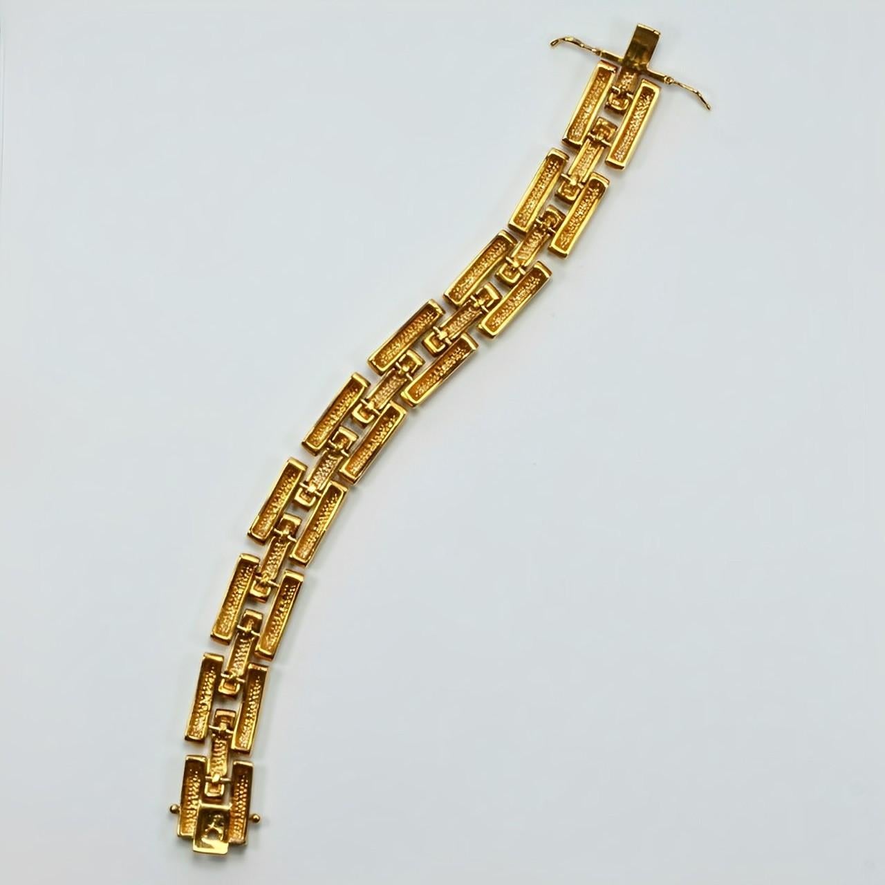 Bracciale A Link placcato oro con corda e decorazioni in strass in vendita 1
