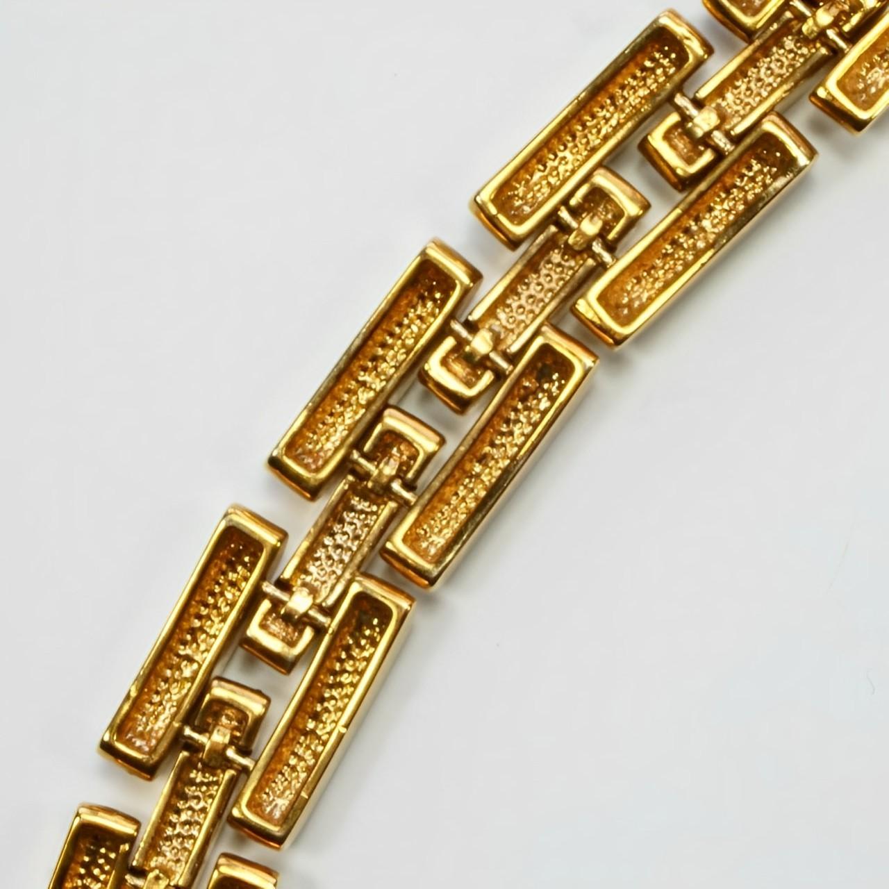 Bracciale A Link placcato oro con corda e decorazioni in strass in vendita 2