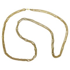 Collana a catena a tre fili placcata oro con perle finte grigie