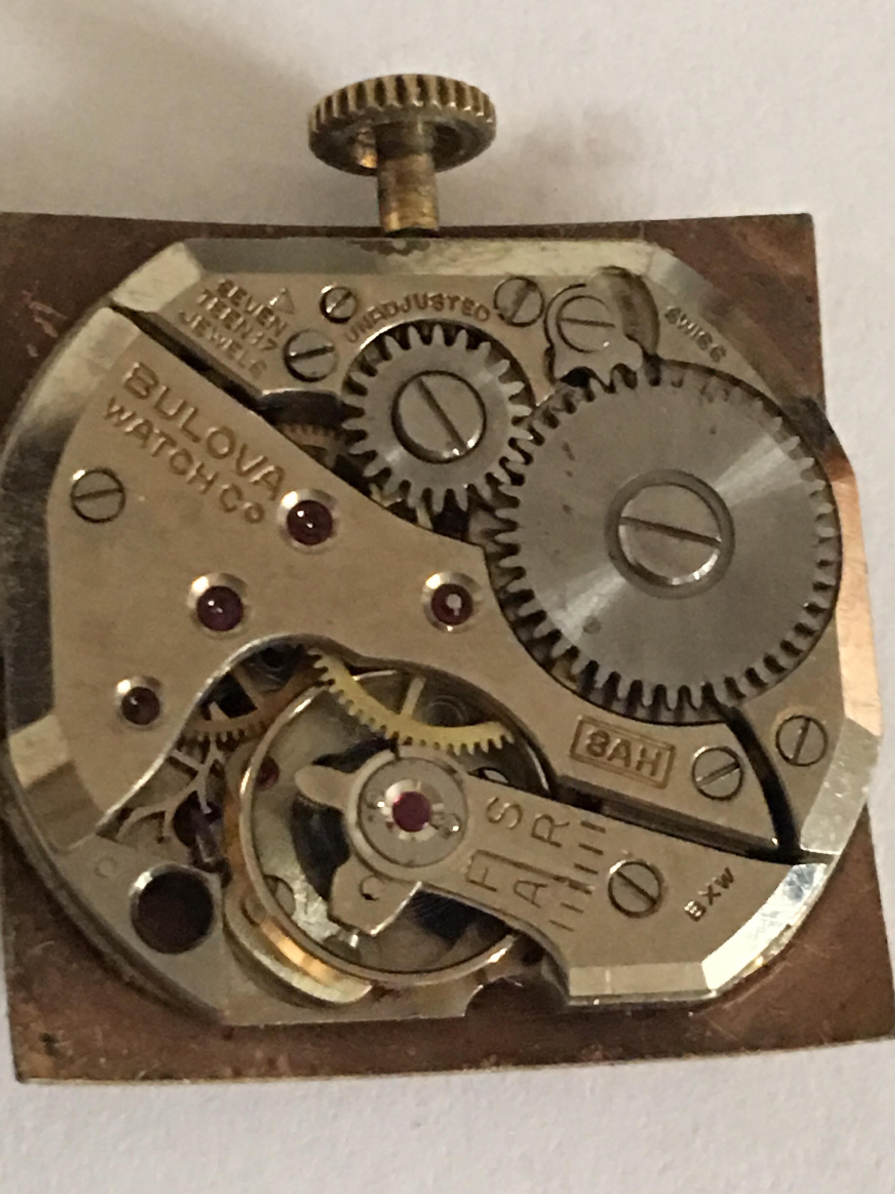 Gold-Plated Vintage 1940s Bulova Watch Co. Wristwatch 1