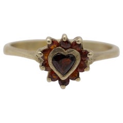 Bague vintage plaquée or avec un motif de cœur