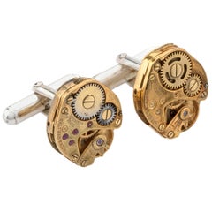 Gold Plated Watch Movement Cufflinks