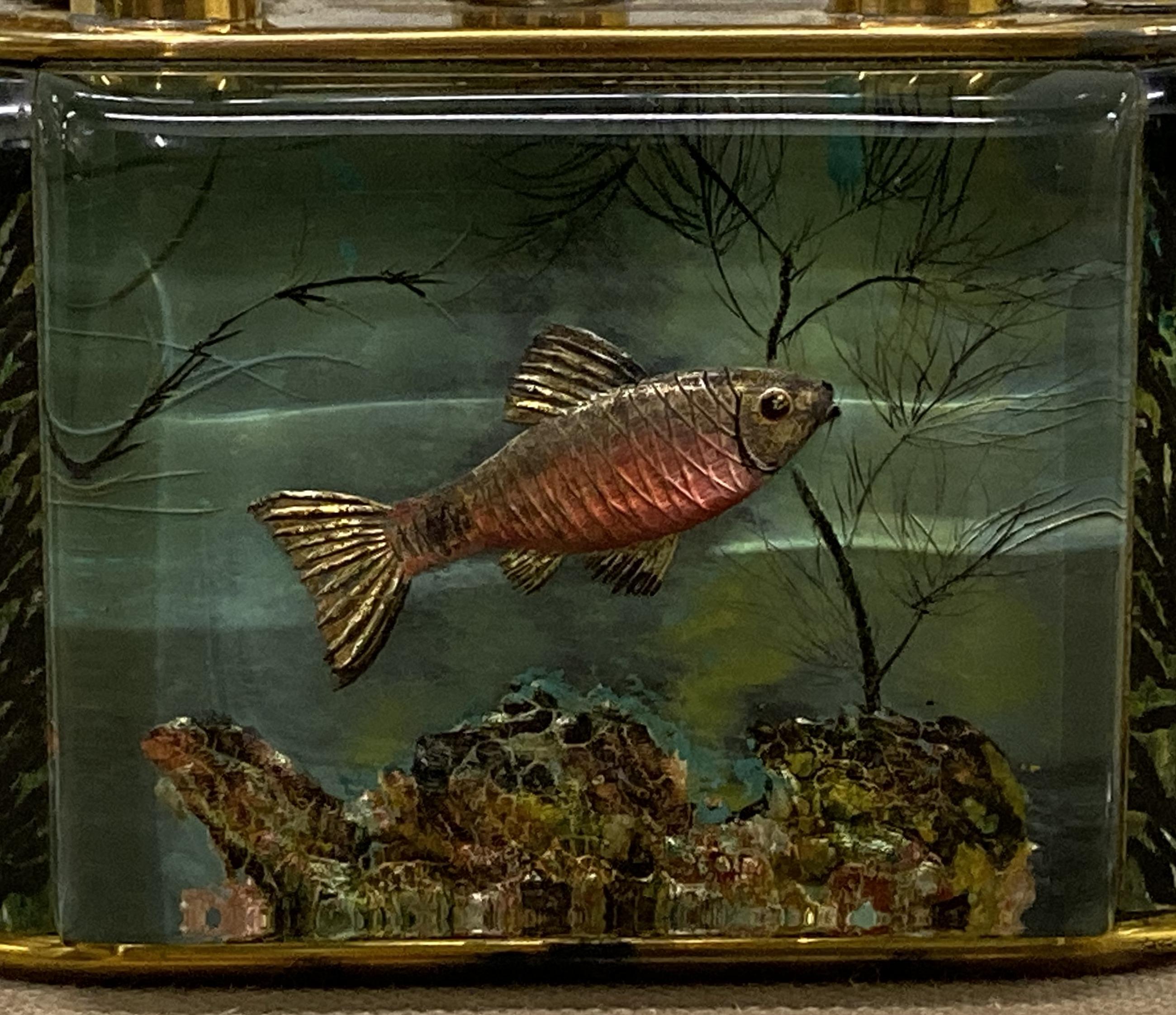 Vergoldeter Winston Churchill 950er Dunhill Aquarium-Tischleuchter in Übergröße 4