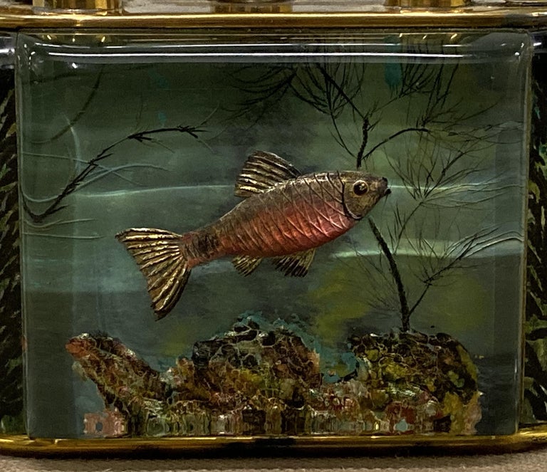 Gold-Plated Winston Churchill 950's Dunhill Aquarium Oversized Table Lighter For Sale 4