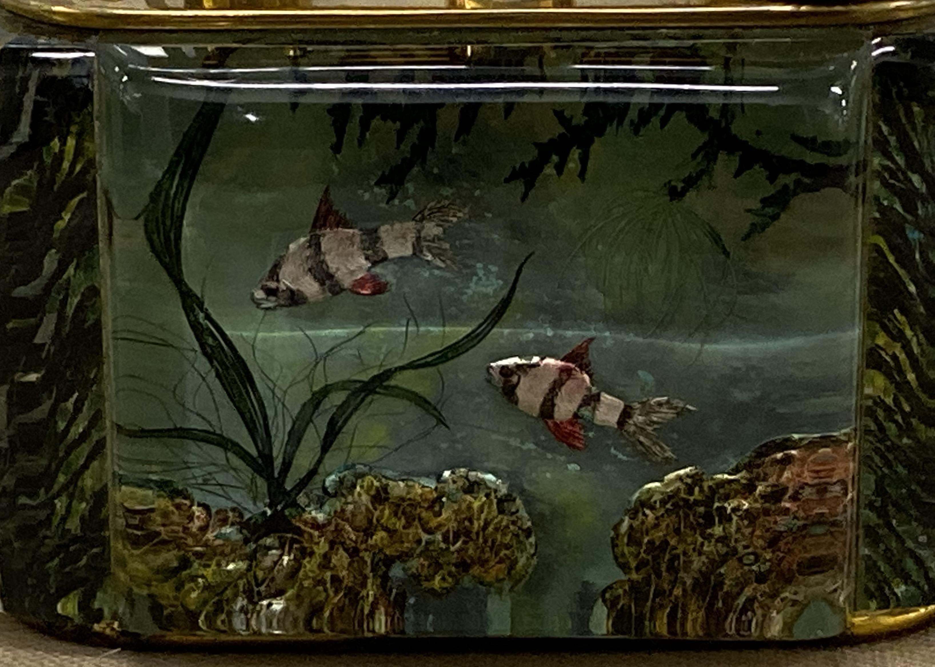 Vergoldeter Winston Churchill 950er Dunhill Aquarium-Tischleuchter in Übergröße 7