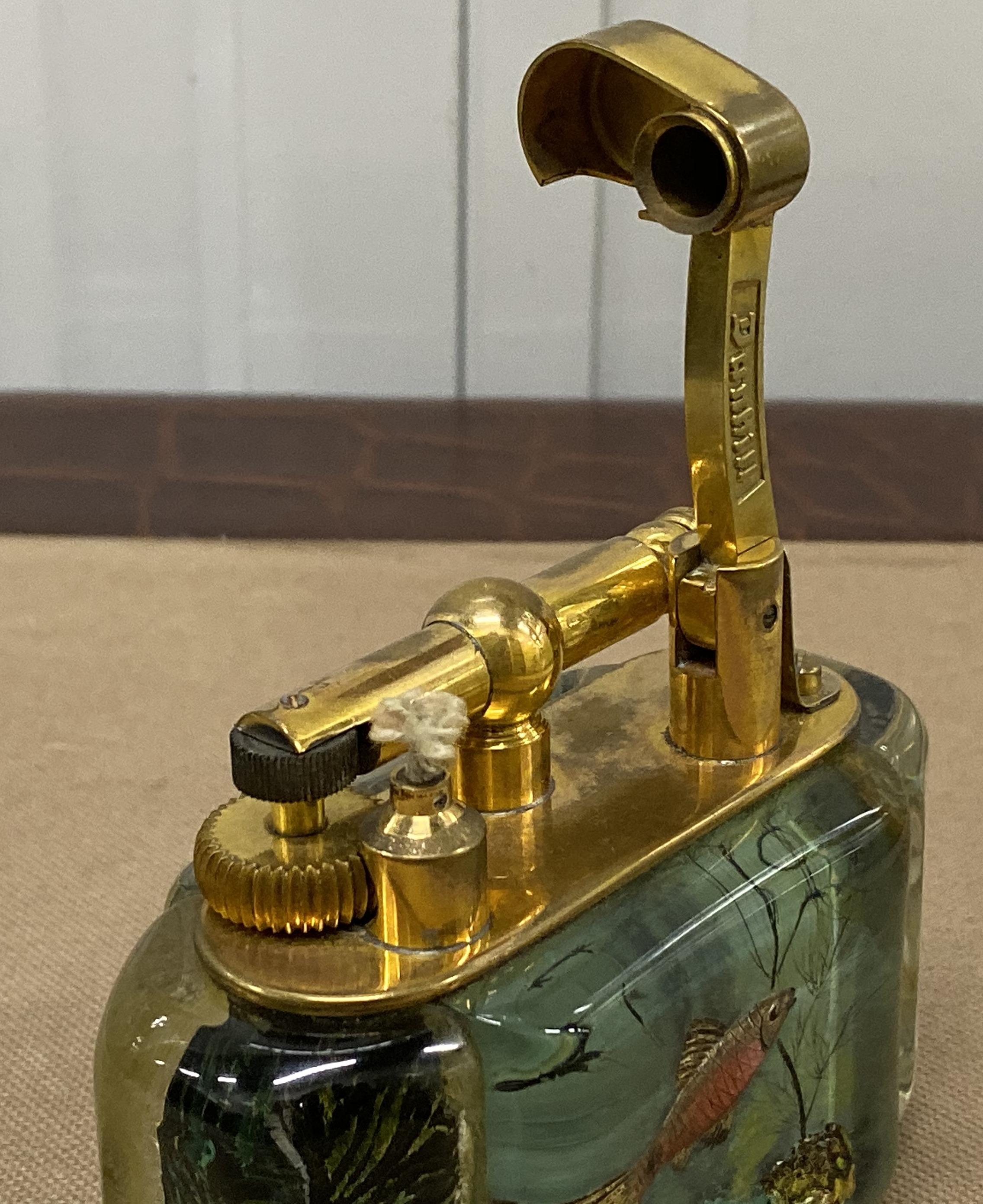 Gold-Plated Winston Churchill 950's Dunhill Aquarium Oversized Table Lighter 5